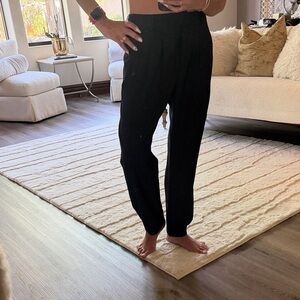 Greylin Navy Mid-rise Relaxed Tapered Trousers